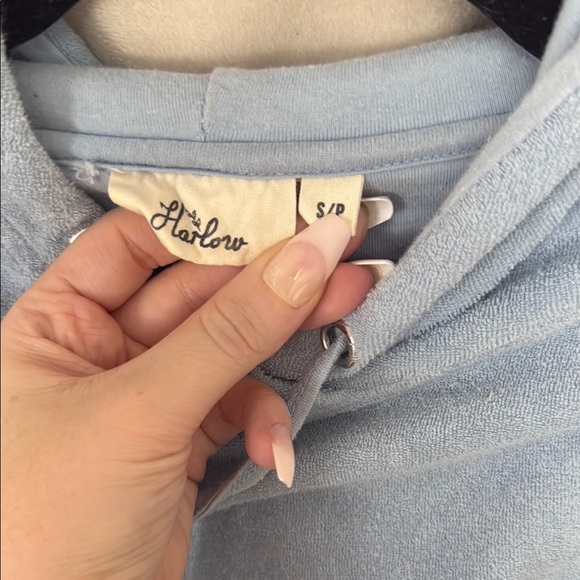 Light Blue Cropped Hoodie - Picture 6 of 6